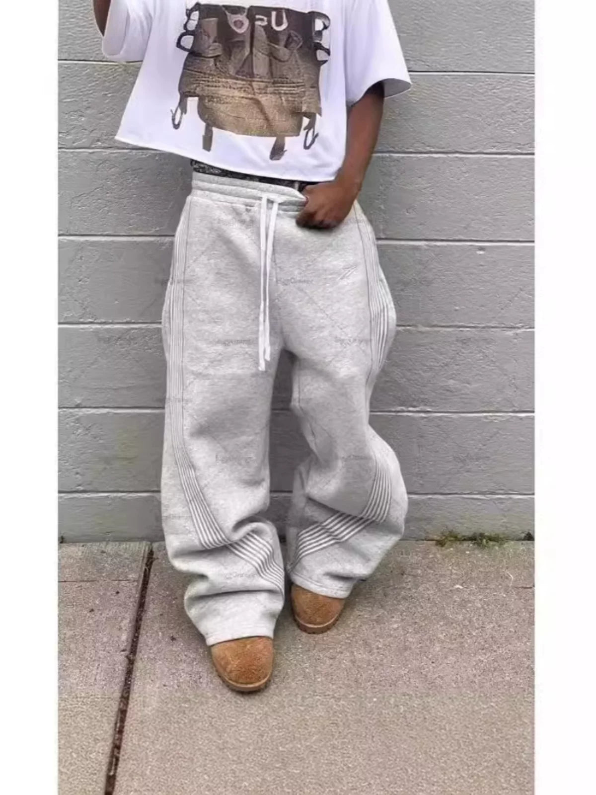 Side Stripe Wide Sweatpants