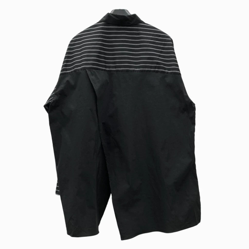 Pinstripe Panel Lapel Shirt