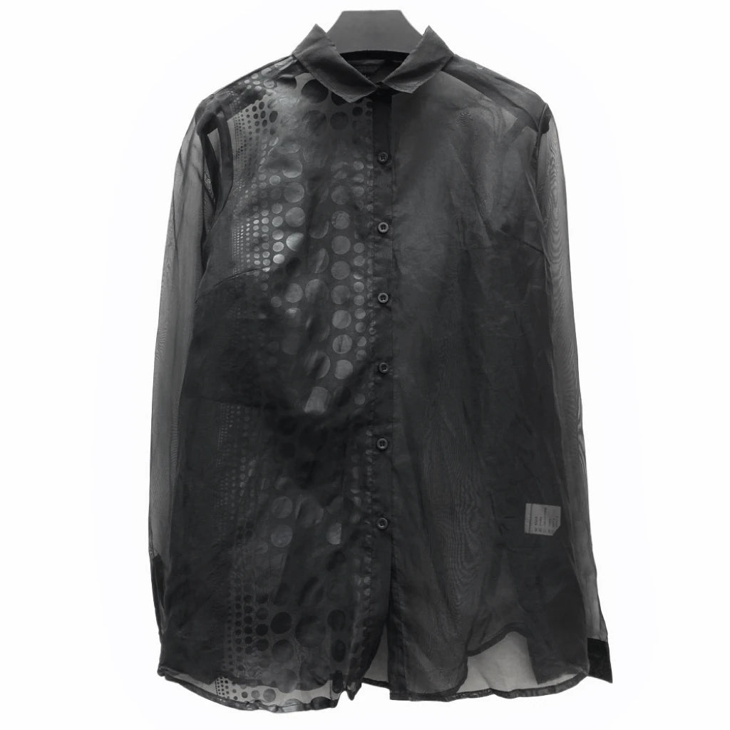 Sheer Organza Print Shirt