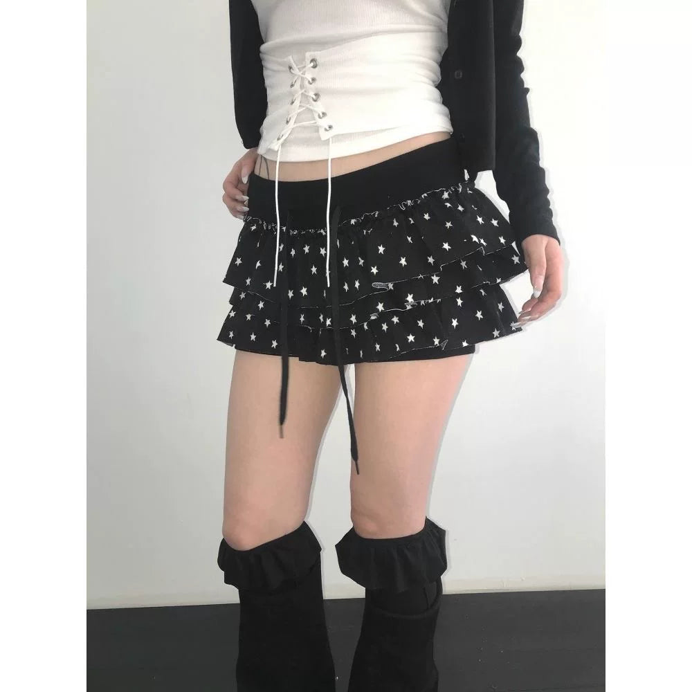 Tiered Polka Dot Mini Skirt