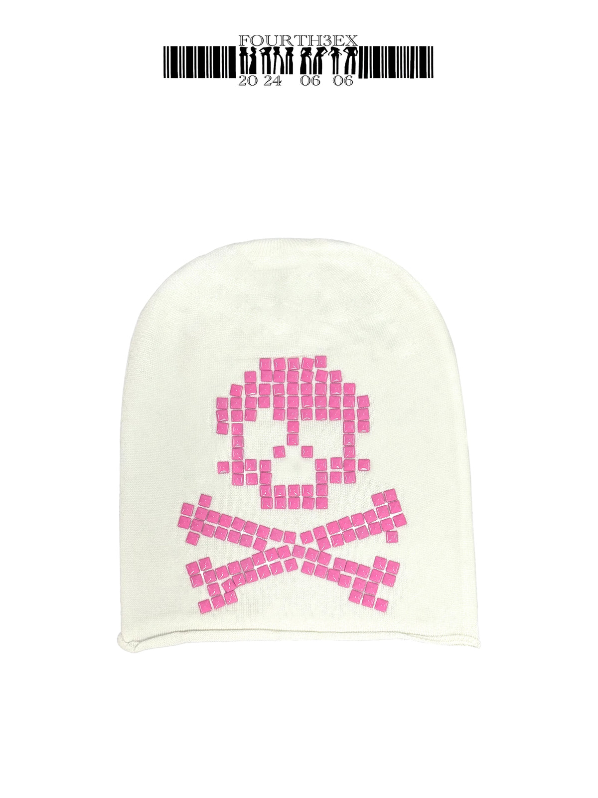 Pink Skull Patch Beanie