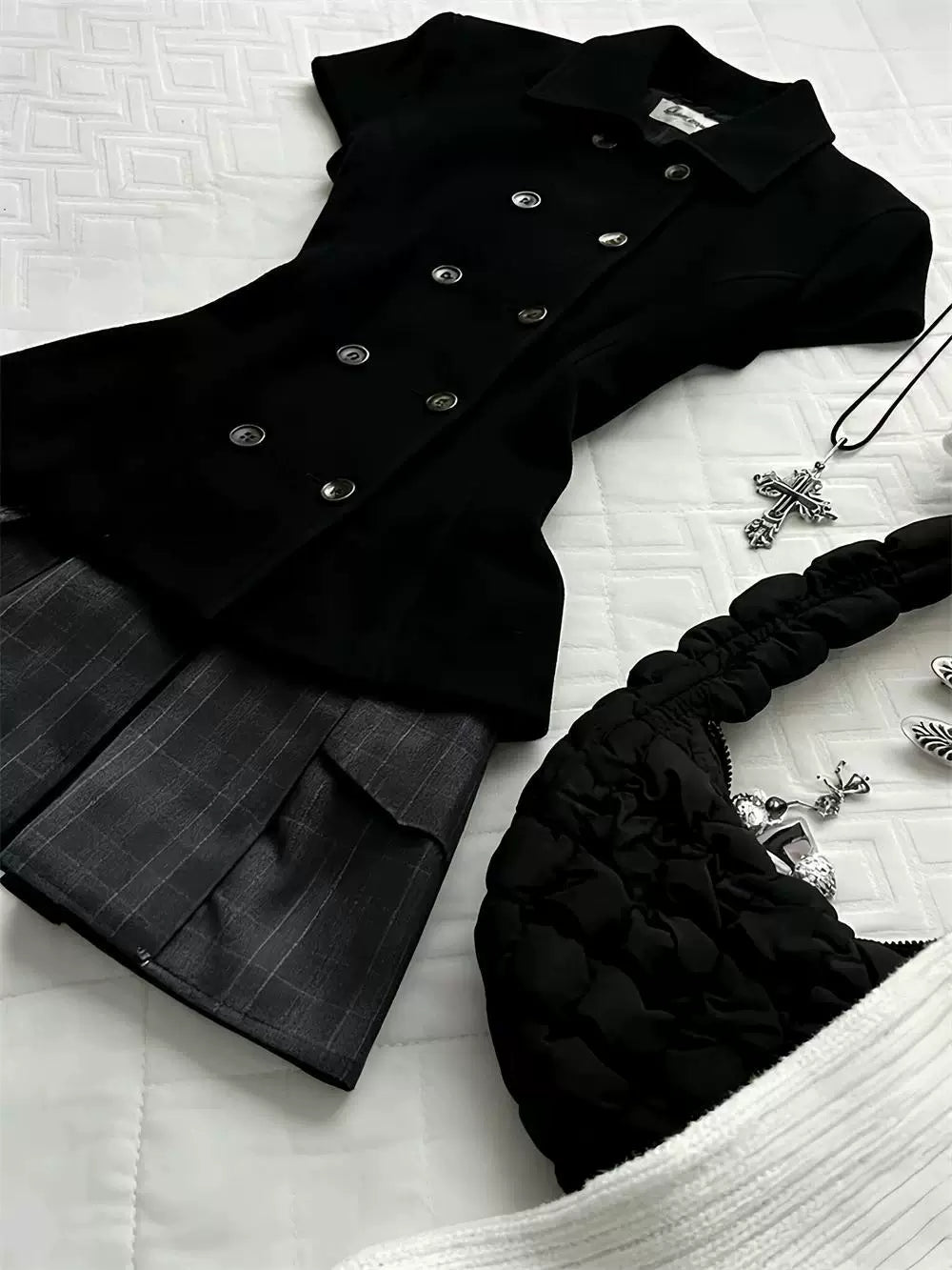 Doll Collar Top & Skirt Set