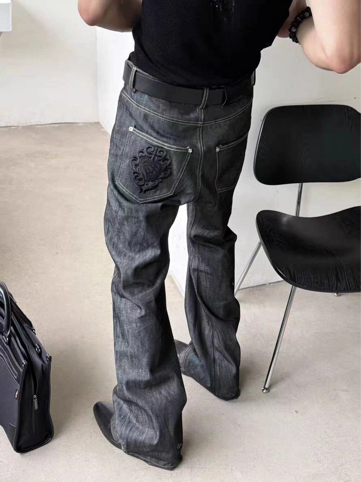 Raw Denim Flare Jeans