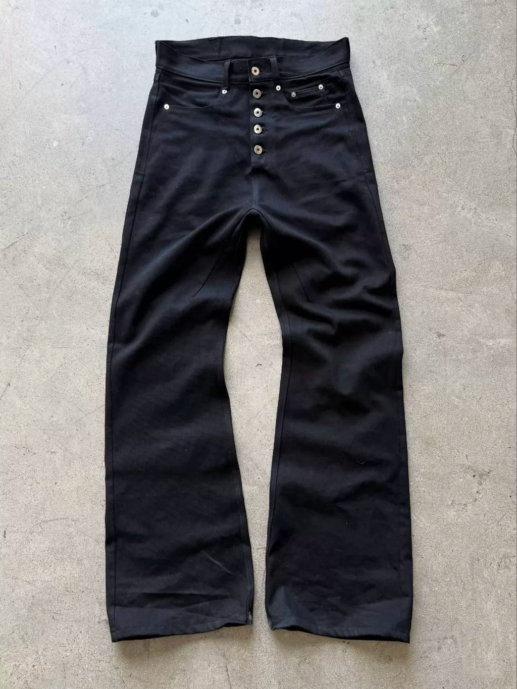 Five-Button Raw Denim Jeans