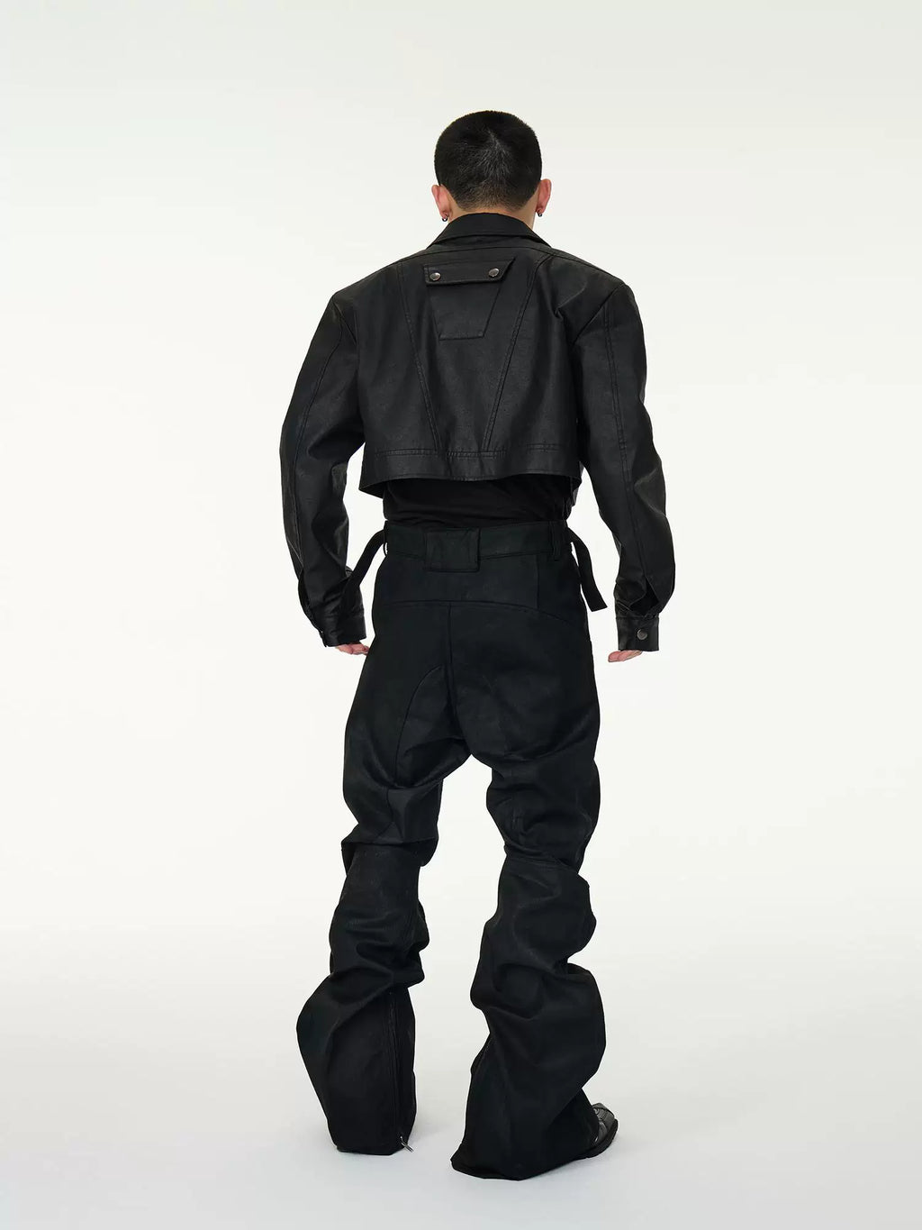 Waxed Biker Flare Pants