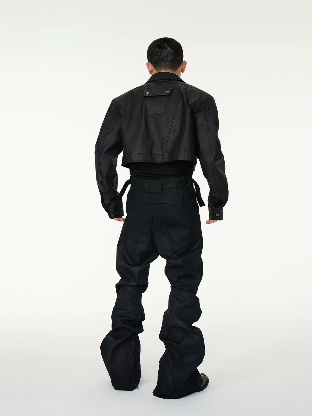 Waxed Biker Flare Pants