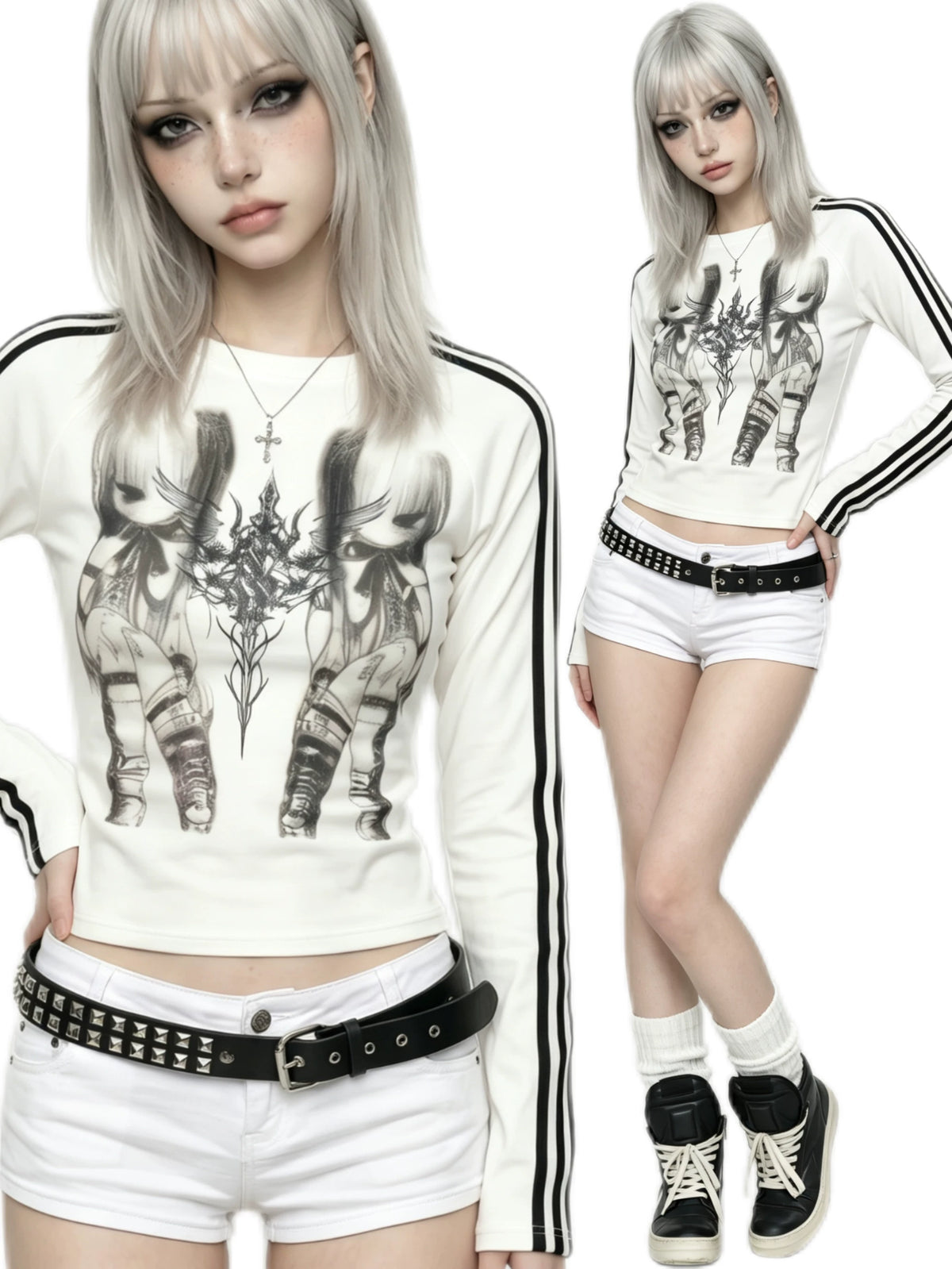 Twin Doll Print Long Sleeve