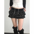 Tiered Polka Dot Mini Skirt