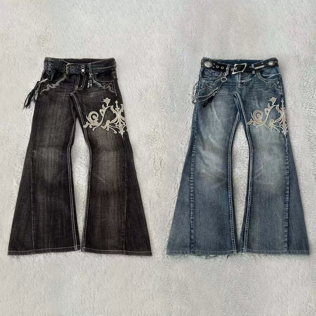 Tribal Embroidered Flare Jeans