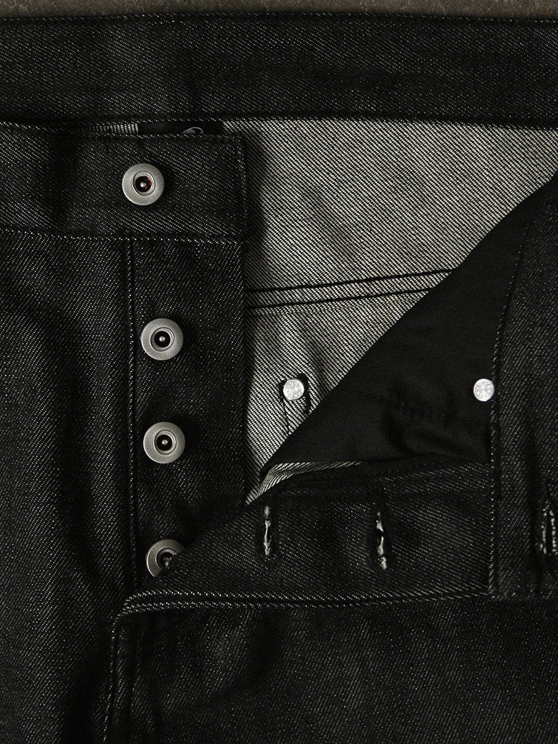 Black Selvedge Wide Jeans
