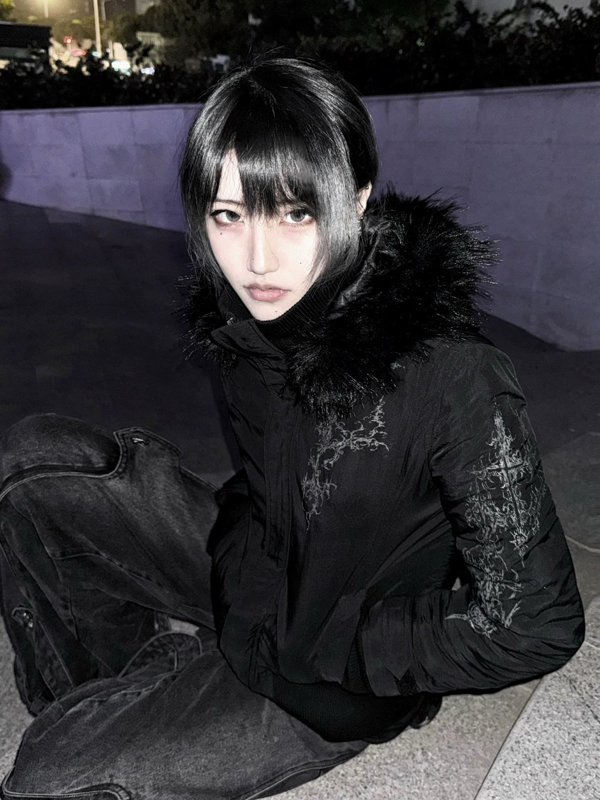 Fur Trim Hooded Cotton Jacket