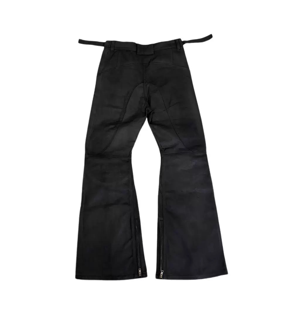 Waxed Biker Flare Pants