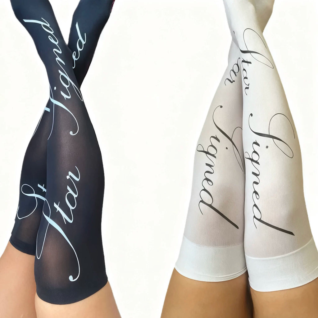 Rivet Print Thigh-High Socks