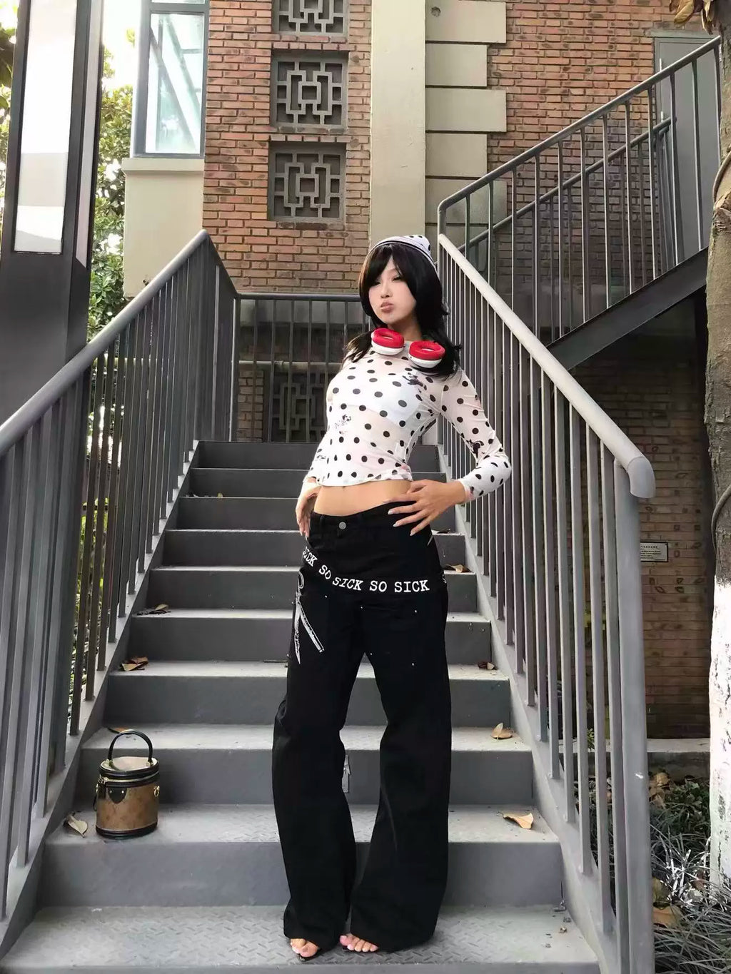 Polka Dot Long Sleeve Top
