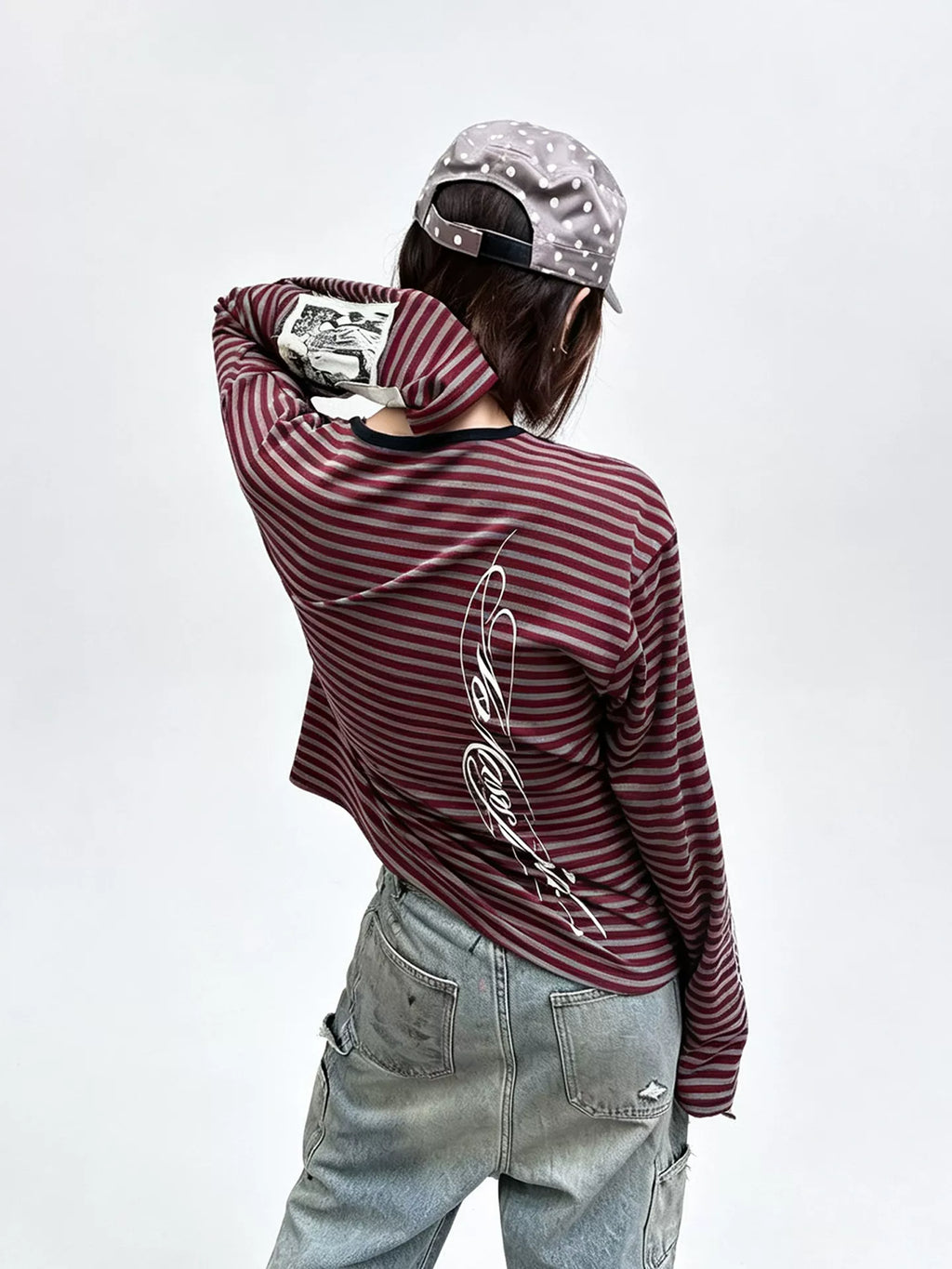 Striped Patchwork Print Long Sleeve