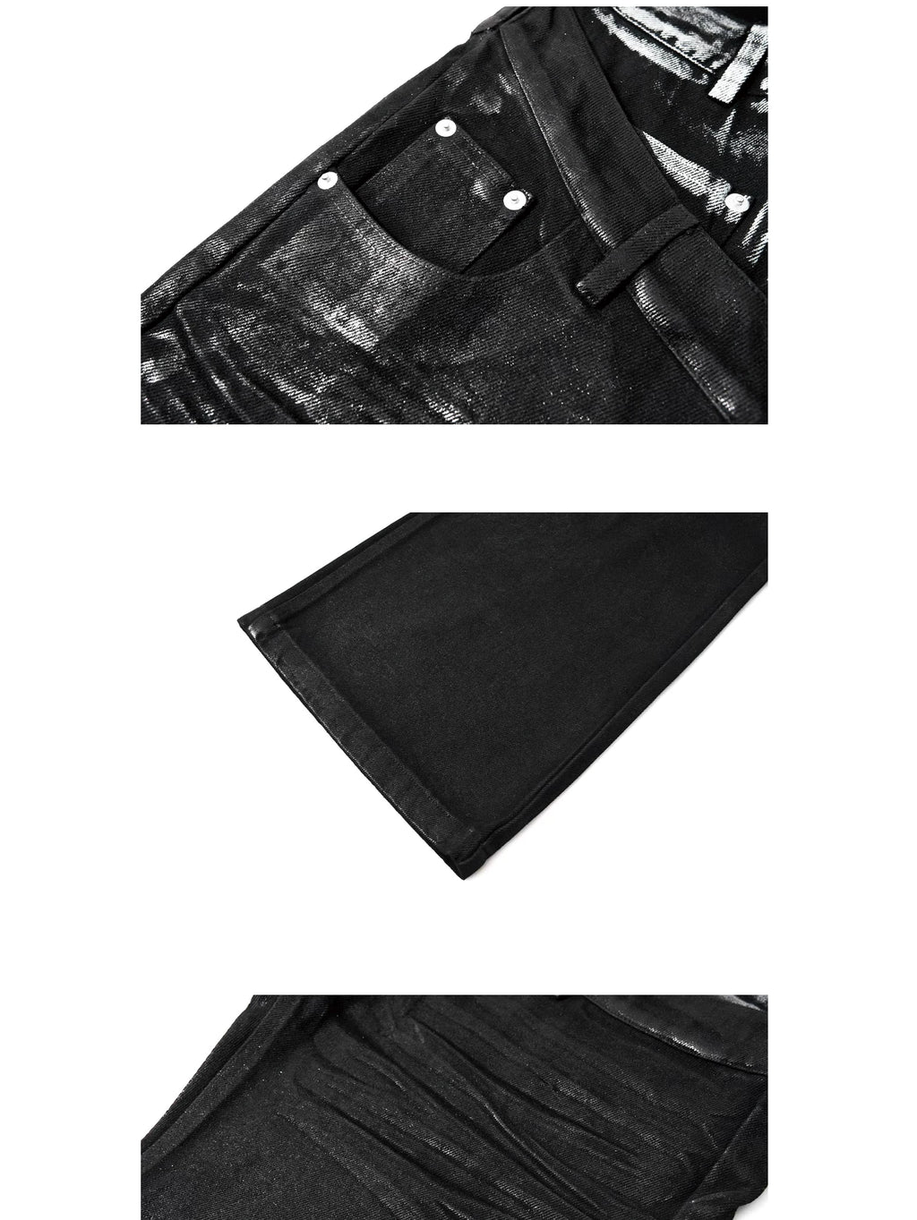 Waxed 3D Flare Jeans