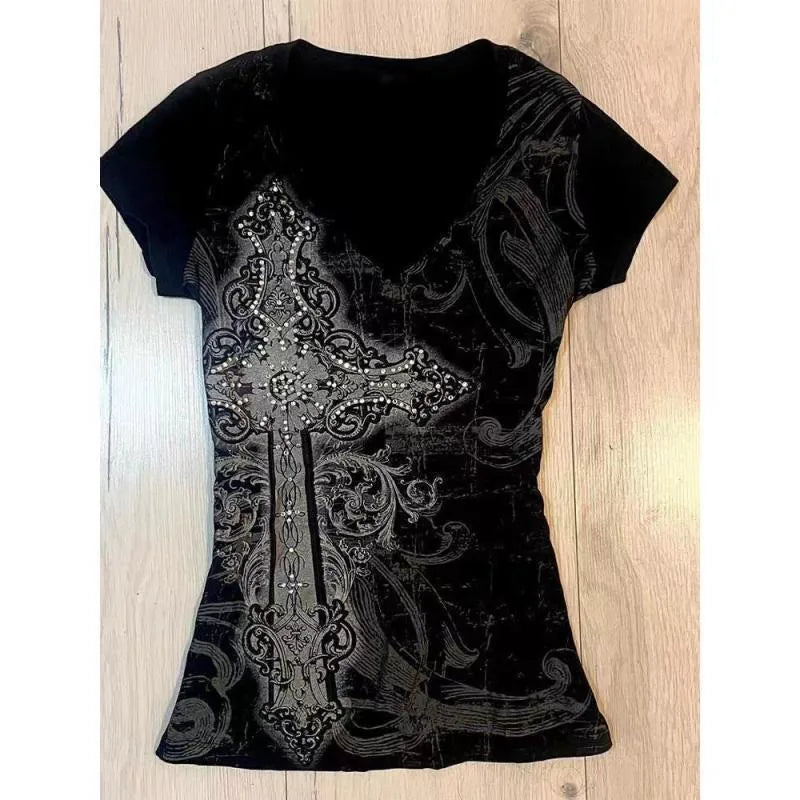 Cross V-Neck Tee