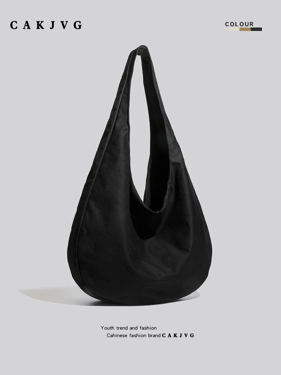 Black Canvas Slouch Tote