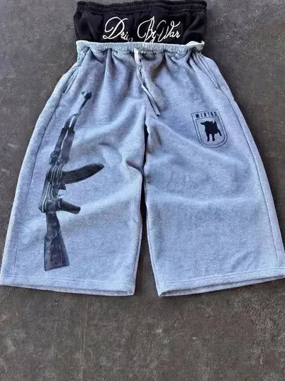 Double Waist Print Track Pants