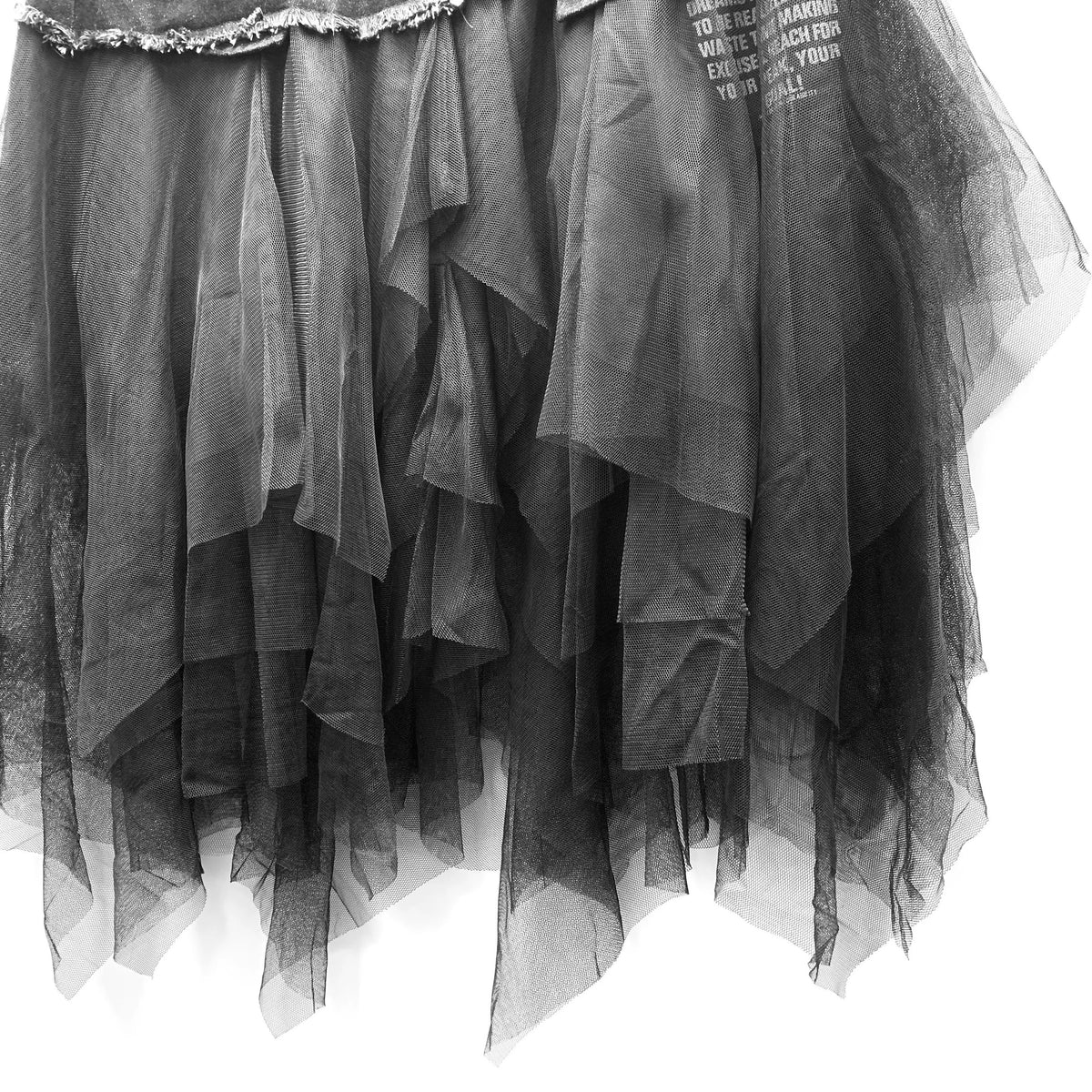 Denim Mesh Patchwork Skirt