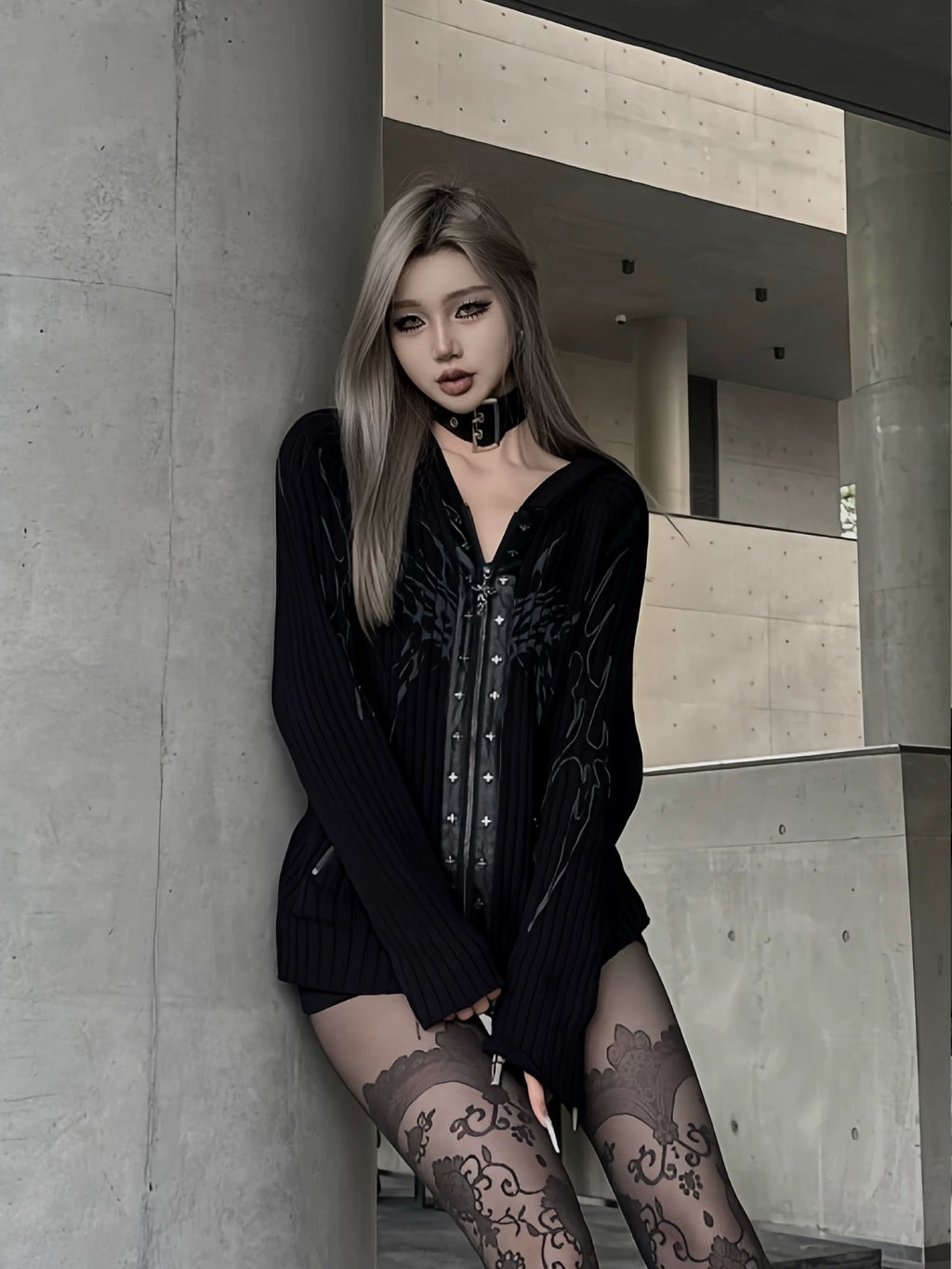 Wizard Hood Slim Knit Jacket