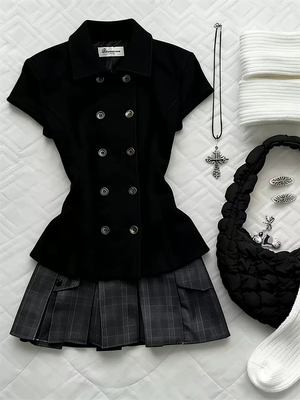 Doll Collar Top & Skirt Set