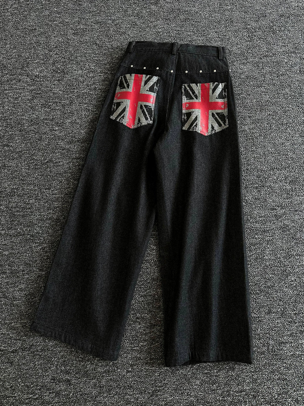 Union Jack Patch Wide Jeans