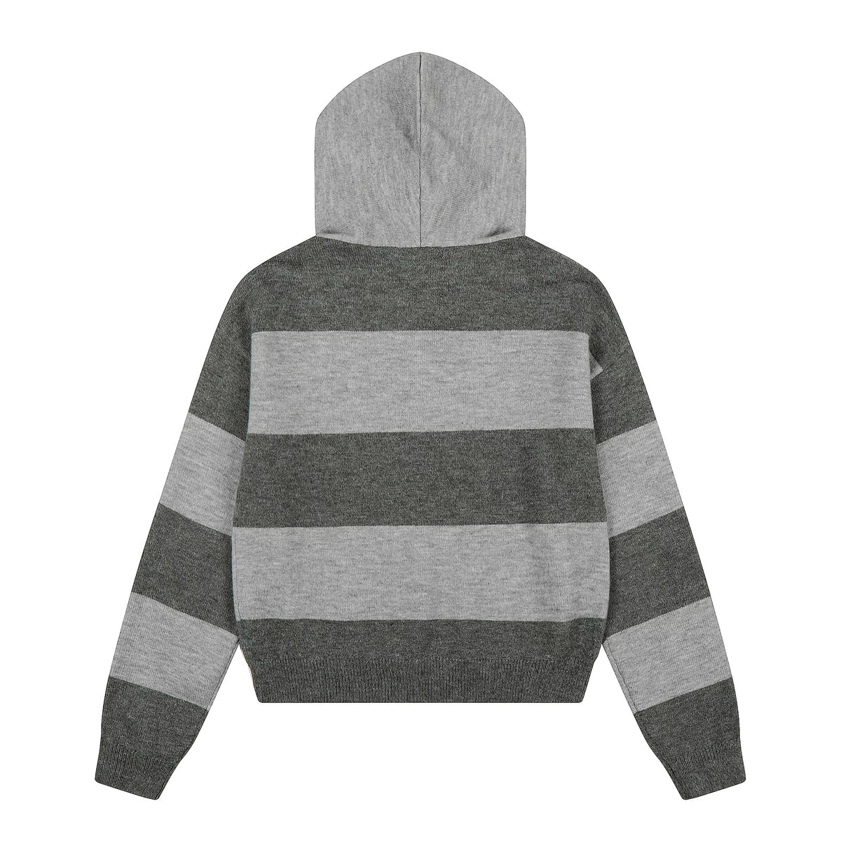 Striped Knit Hooded Sweater