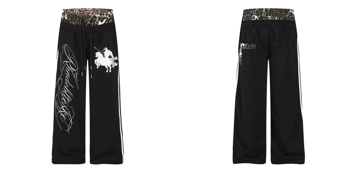 Leopard Panel Letter Sweatpants