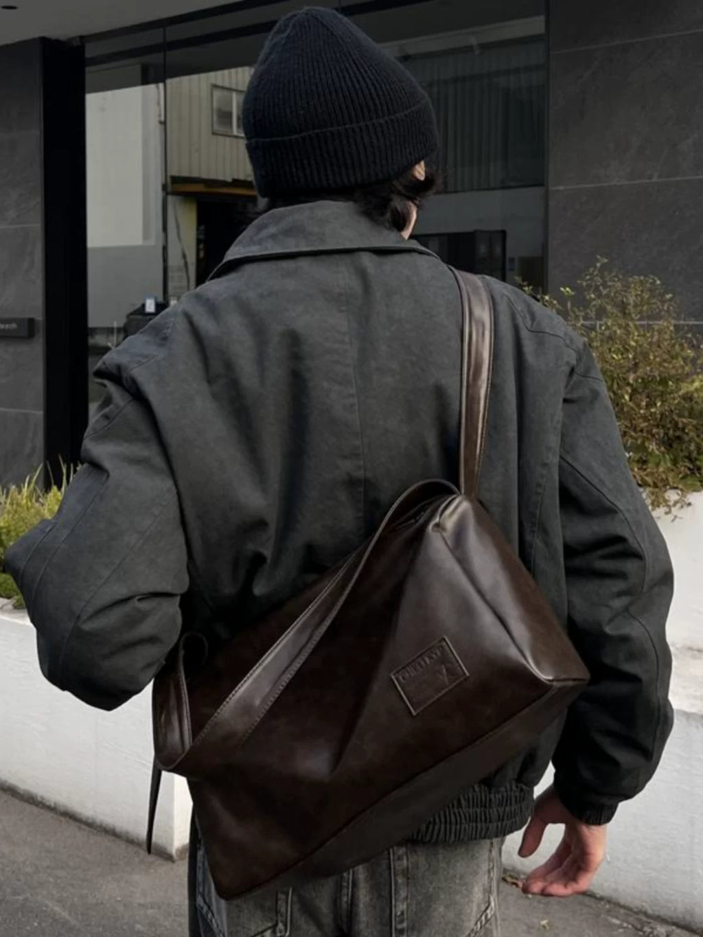 Leather Slouch Underarm Bag