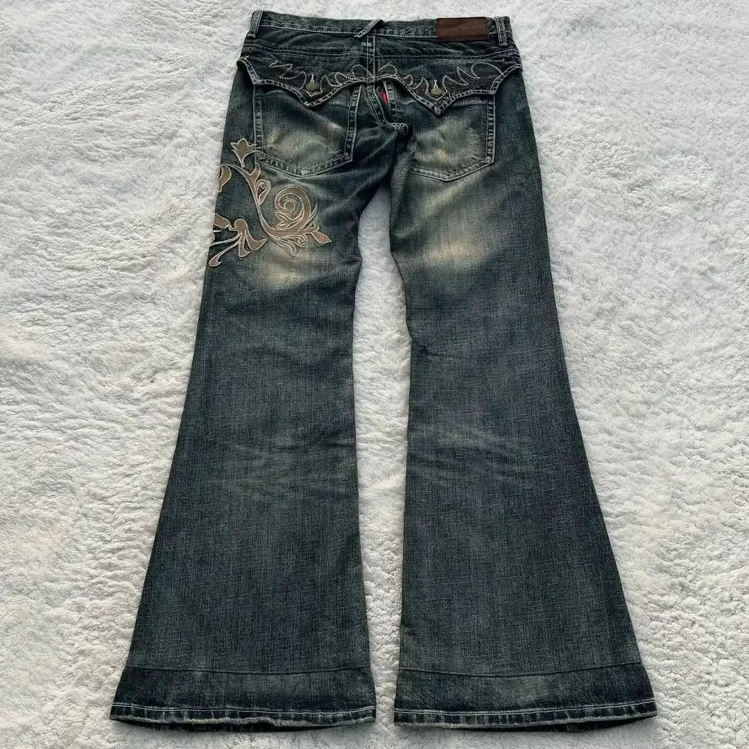 Tribal Embroidered Flare Jeans