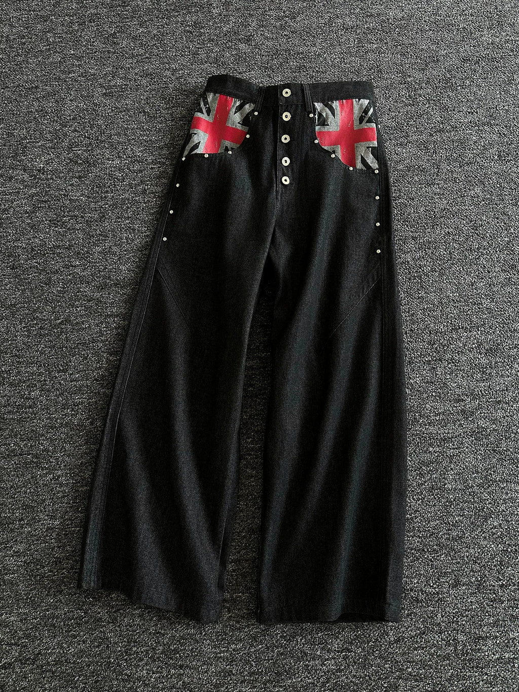 Union Jack Patch Wide Jeans