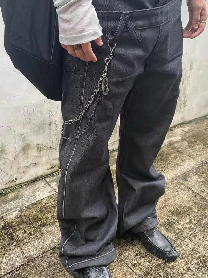 Double-Waist Raw Denim Flares