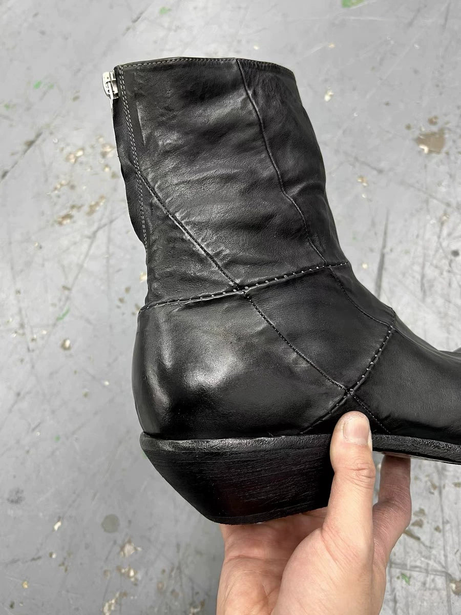 Patchwork Square Toe Wizard Boots