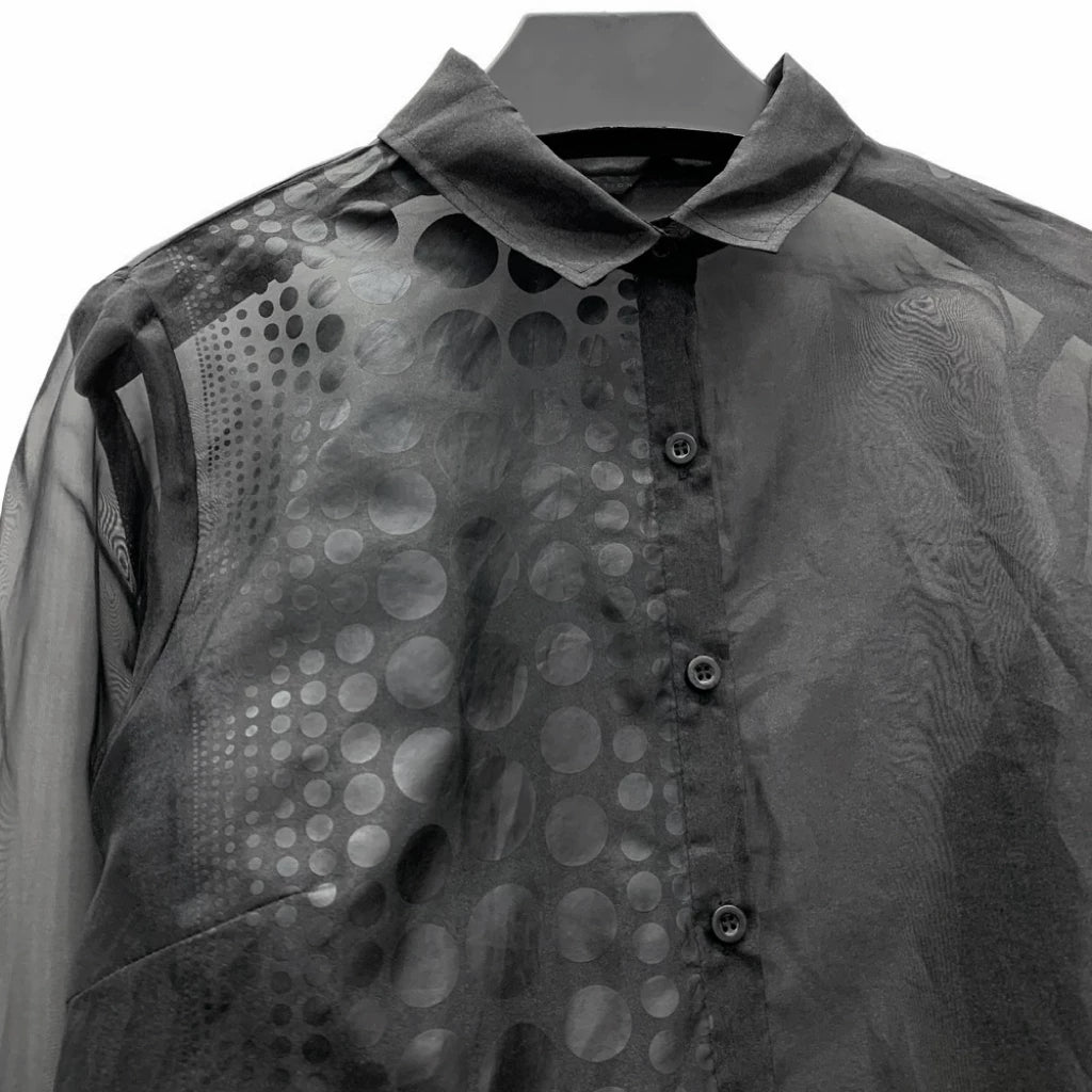 Sheer Organza Print Shirt