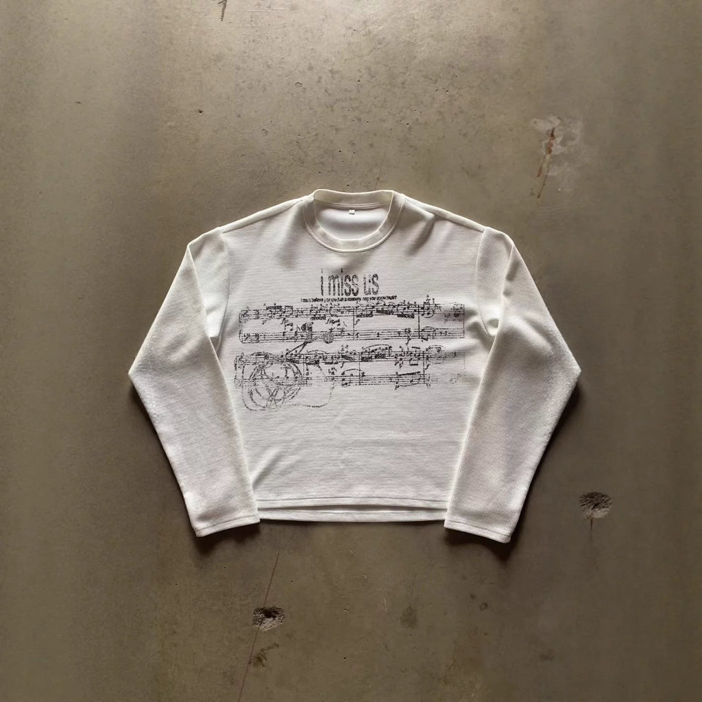 Music Sheet Print Long Sleeve