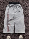 Double Waist Print Track Pants