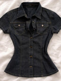 Blue Slim Denim Shirt