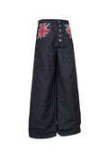 Union Jack Patch Wide Jeans