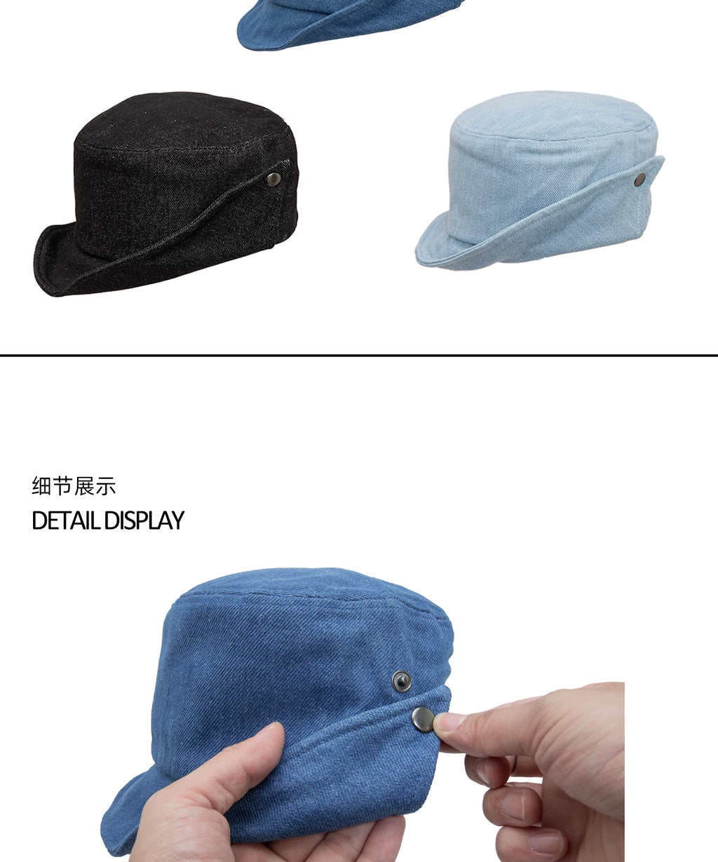 Foldable Brim Denim Cap
