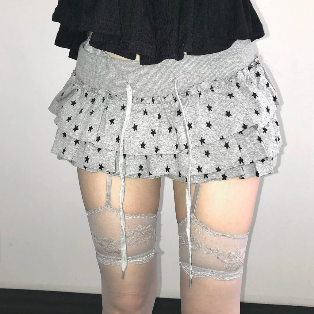 Tiered Polka Dot Mini Skirt
