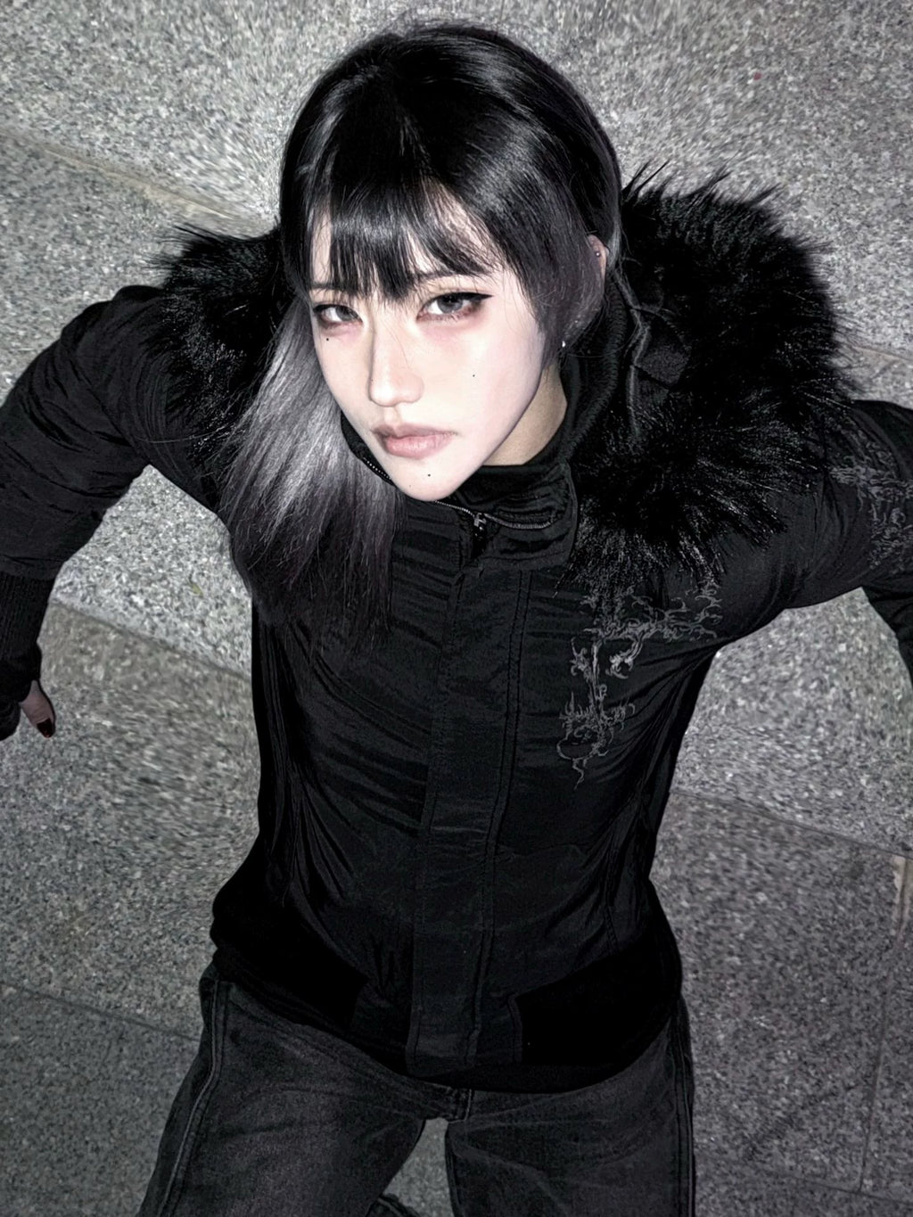 Fur Trim Hooded Cotton Jacket