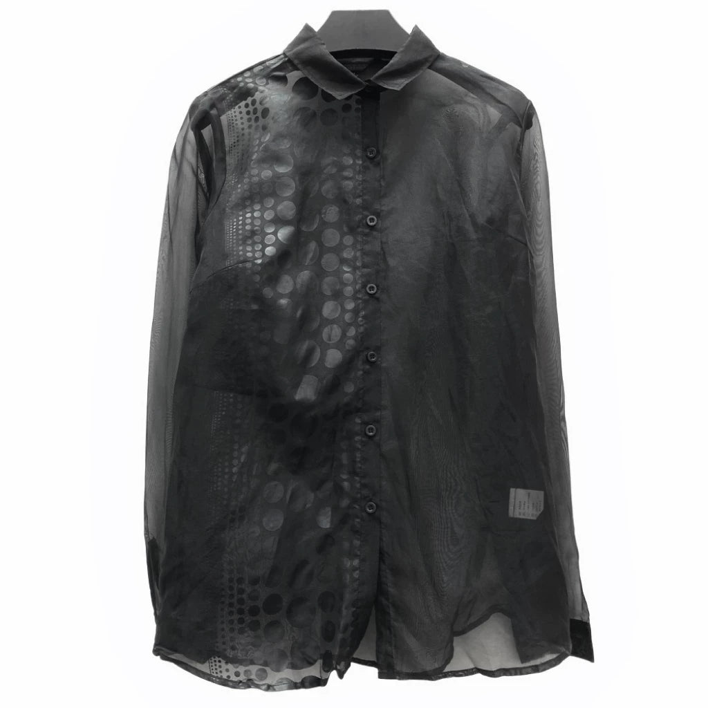 Sheer Organza Print Shirt