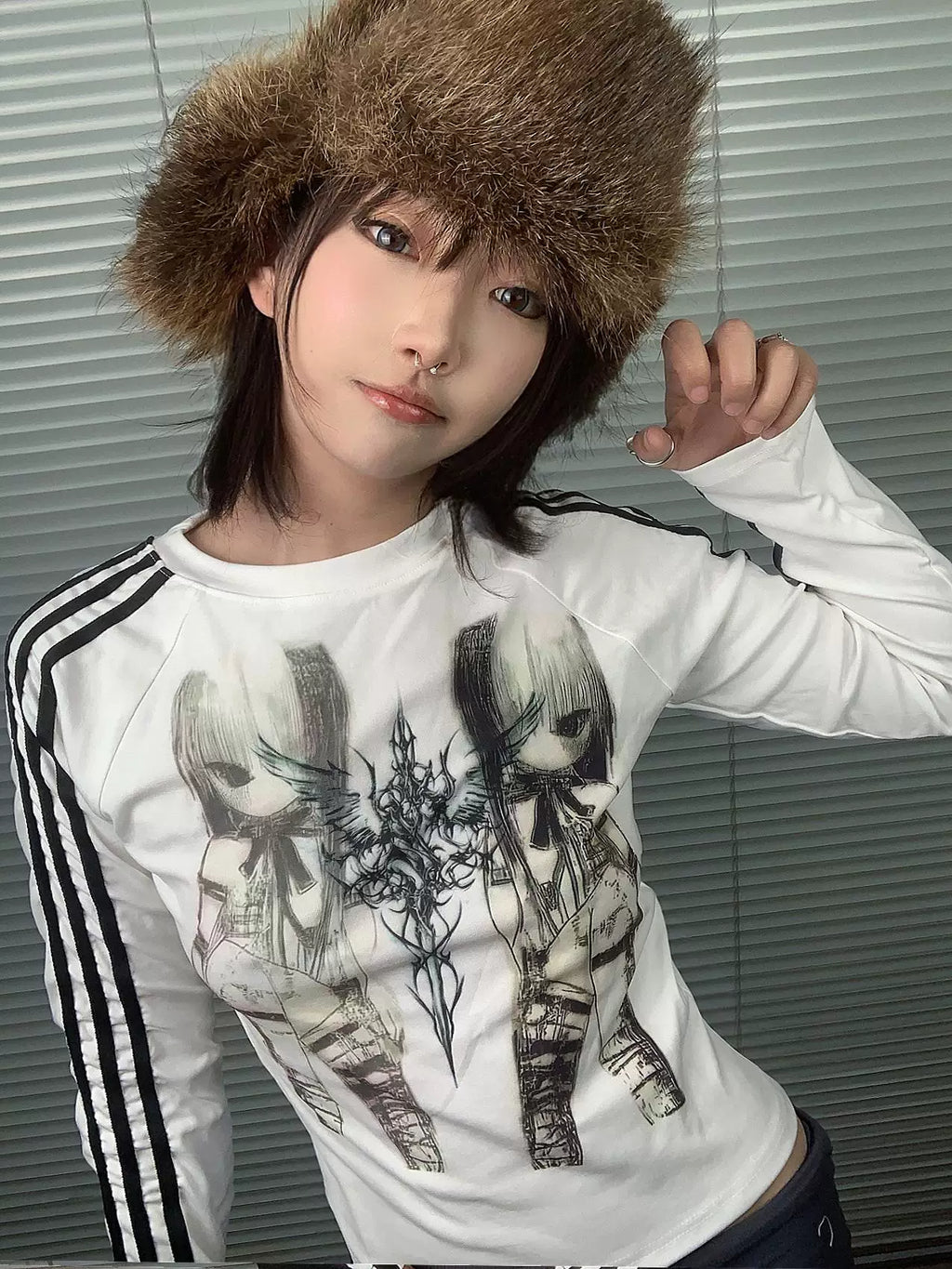 Twin Doll Print Long Sleeve