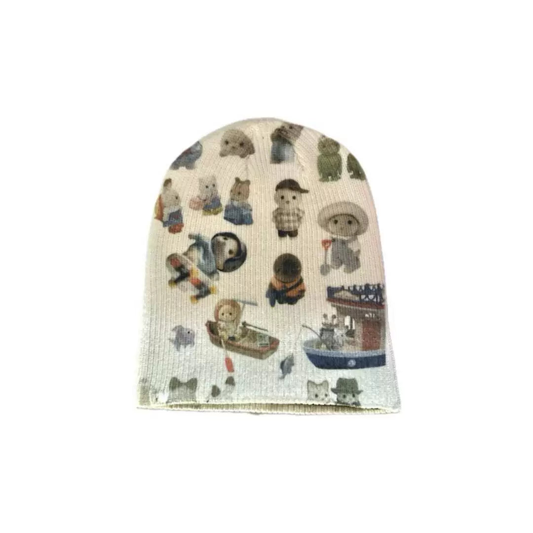 Printed Dopamine Knit Beanie