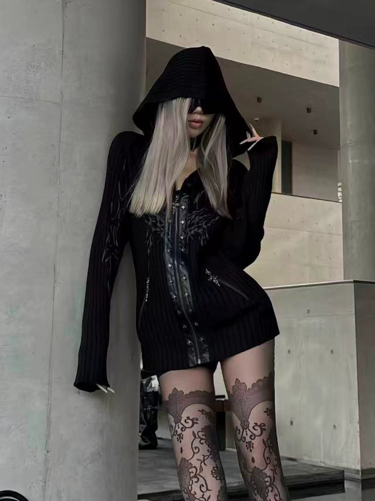 Wizard Hood Slim Knit Jacket