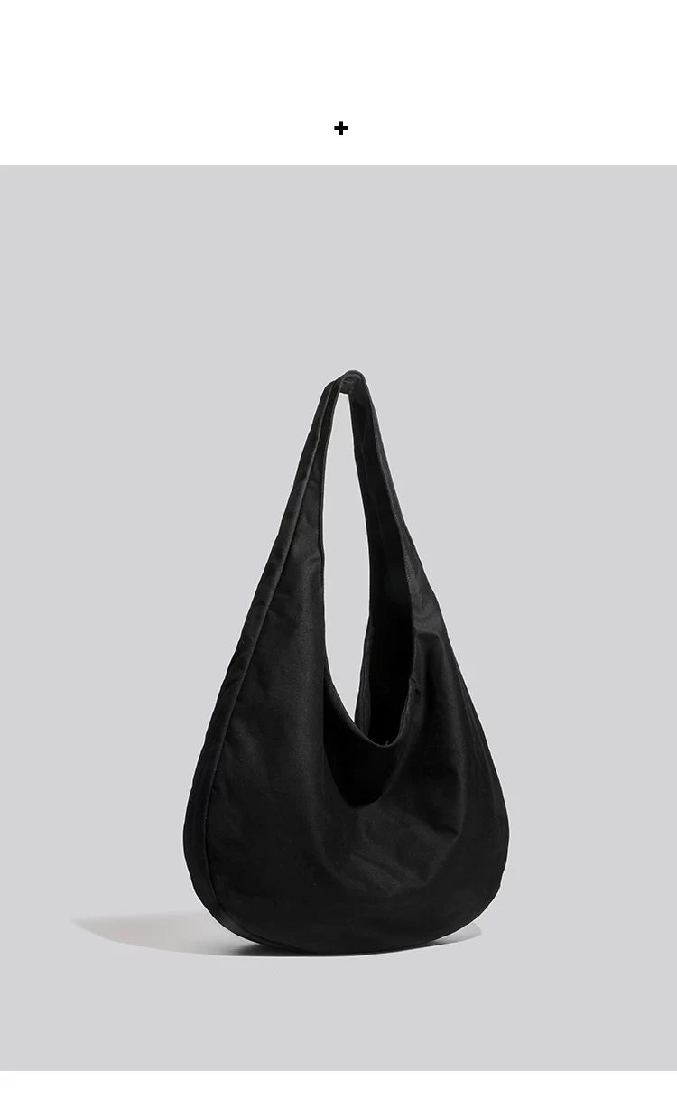 Black Canvas Slouch Tote