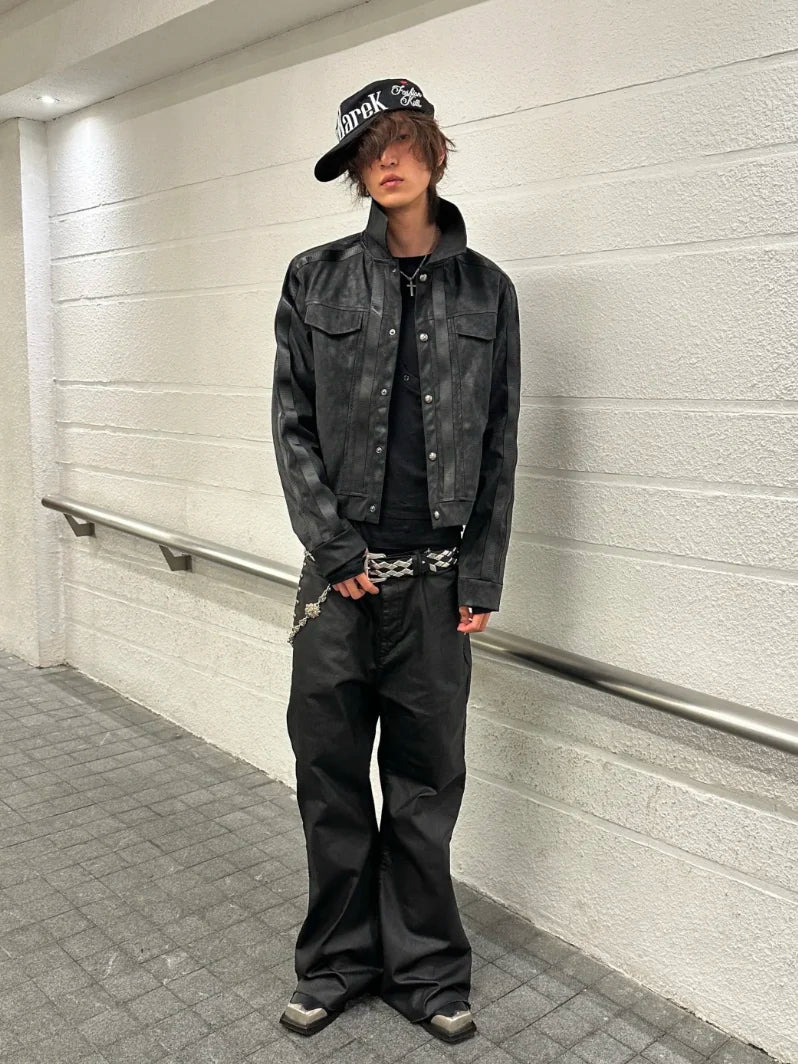 Slim PU Leather Jacket