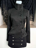 Striped Stand Collar Jacket & Skirt