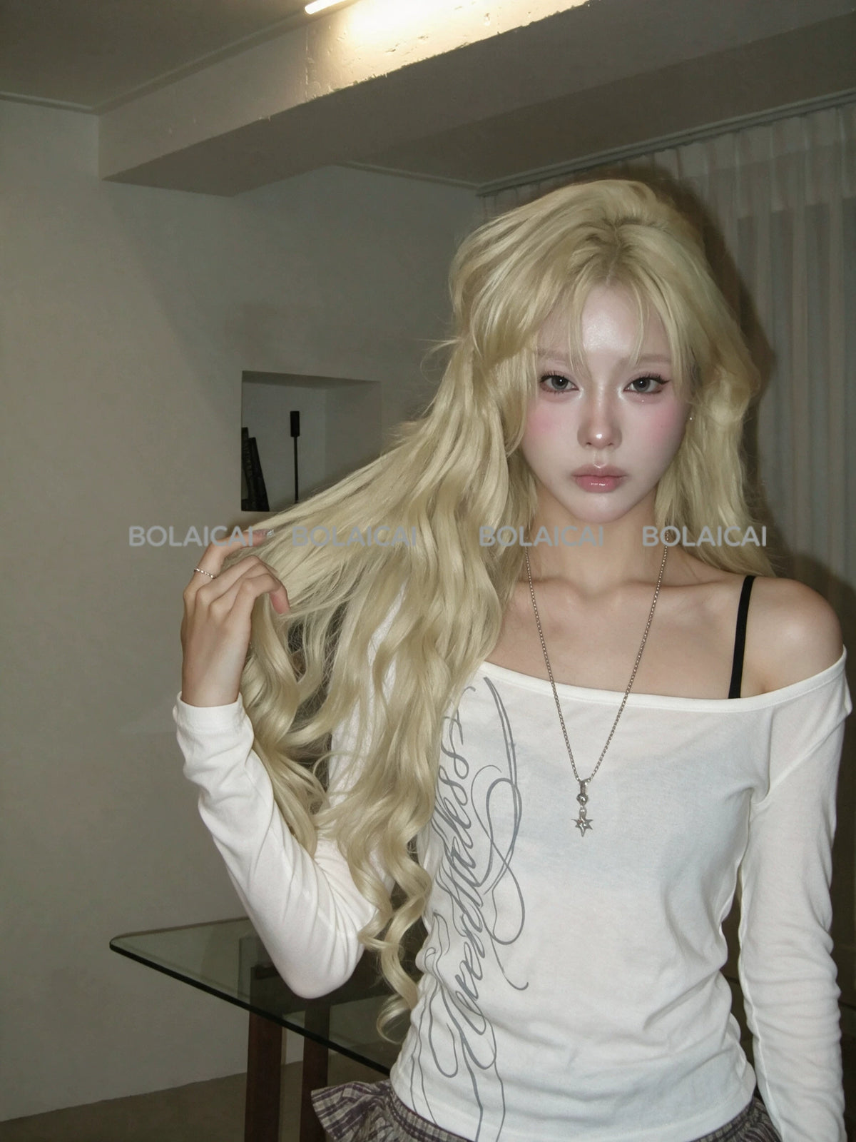 U-Neck Off-Shoulder Long Sleeve